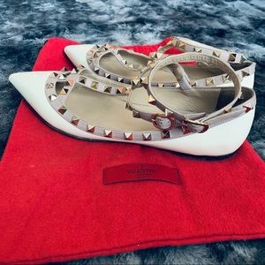 Valentino “Rockstud” Caged Patent Leather Flats